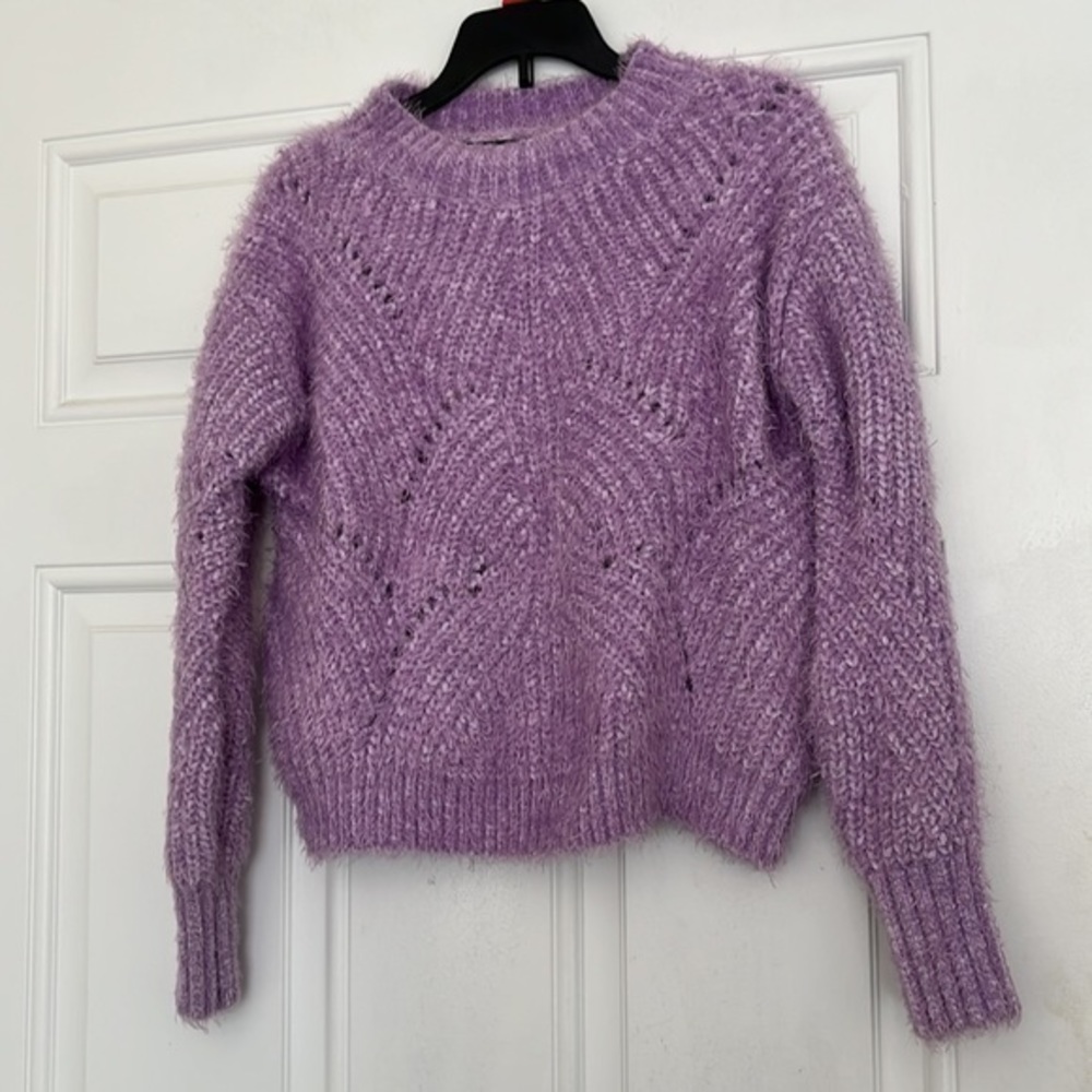 Fuzzy lavender purple sweater by aqua